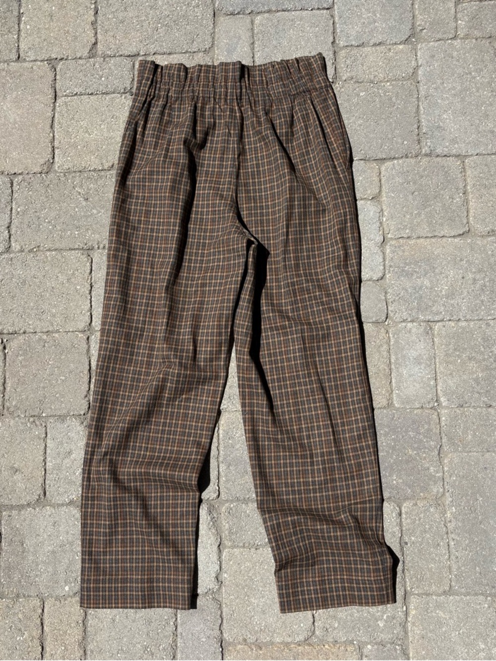 Madewell Brown Plaid High-Rise Trousers in Grove Houndstooth Seed - Picture 4 of 8